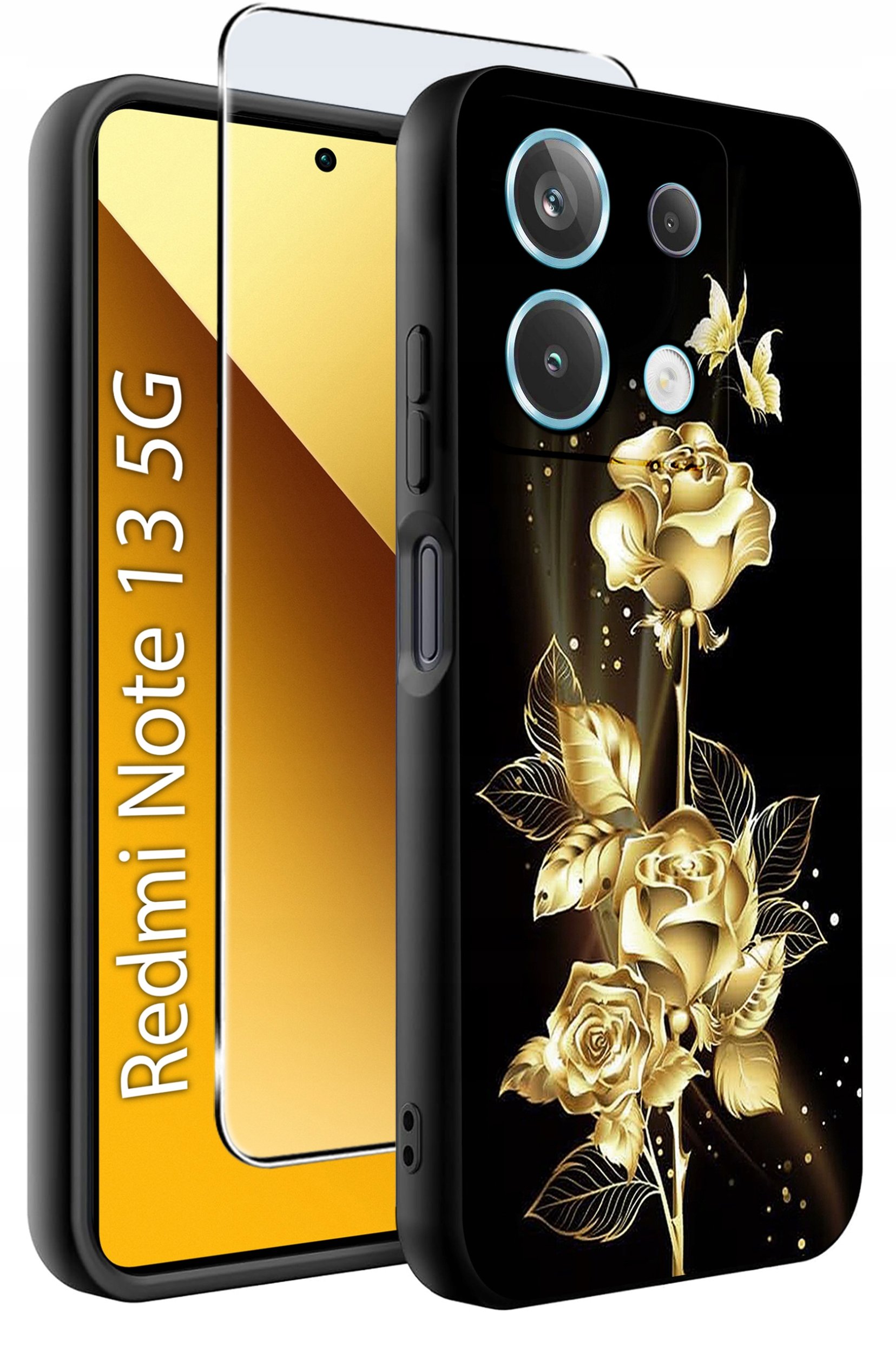 ETUI do Xiaomi Redmi Note 13 5G WZORY |SILIKONOWE MATT CASE +SZKŁO 9H