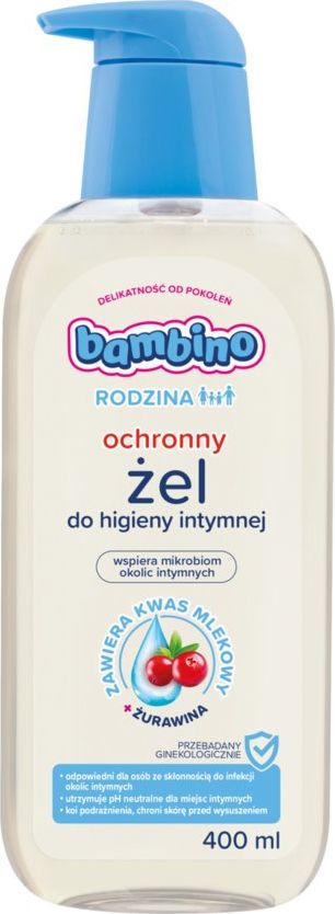 Bambino Kremowy Żel ochronny do higieny intymnej Żurawina 400ml