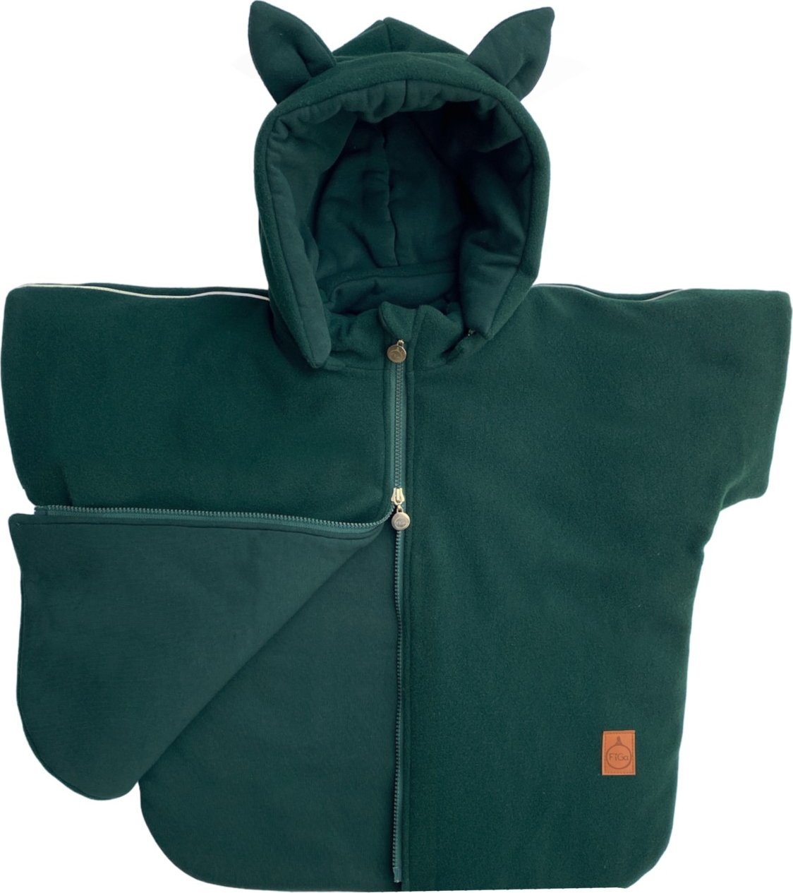 FiGa Ponczo samochodowe MERINO Wełna Butelkowa Zieleń ROYAL M (Wiek 2,5-8 lat)