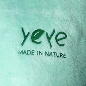 Yeye Poncho welurowe z kapturem Miętowy