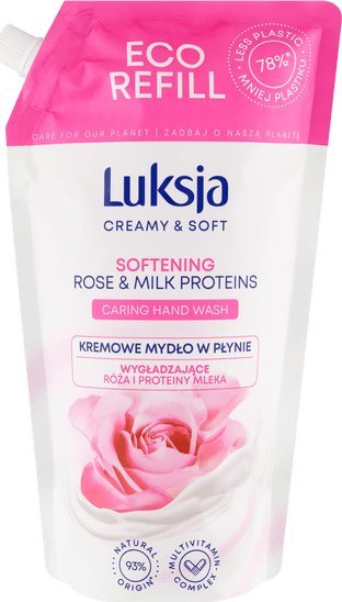 Luksja Luksja Creamy & Soft Mydło w Płynie Róża i Proteiny Mleka Zapas 900ML