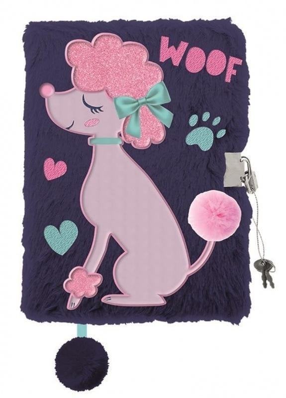 Pamiętnik z kłódką 3D włochacz A5 96k linia My Little Friend Lady Poodle Pudelek Woof