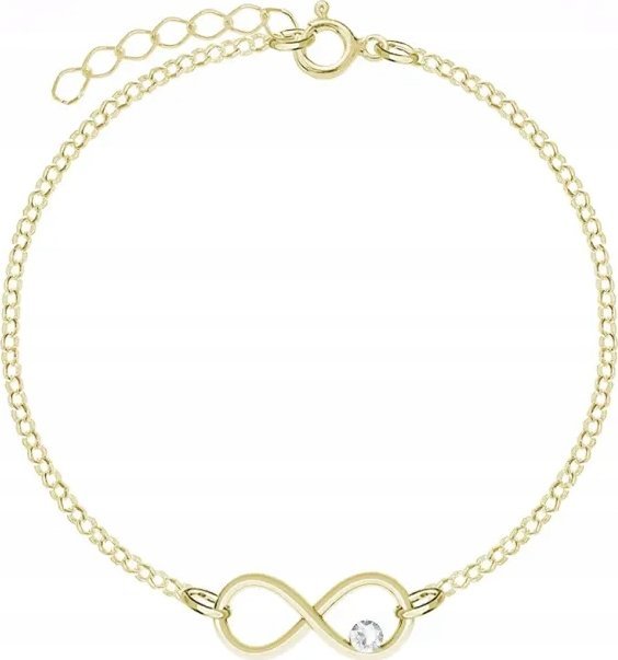 Radziszewska Jewellery Pozłacana Bransoletka na nogę Nieskończoność