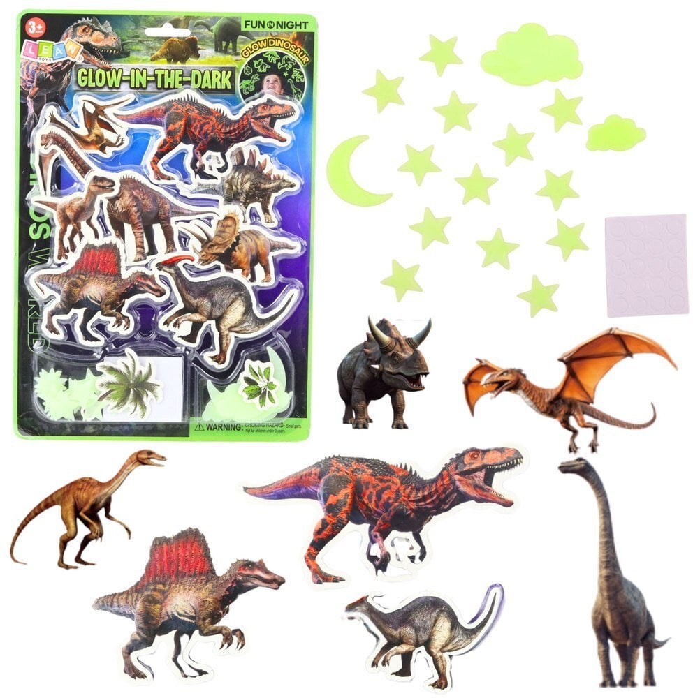 Naklejki fluorescencyjne na ścianę dinozaury