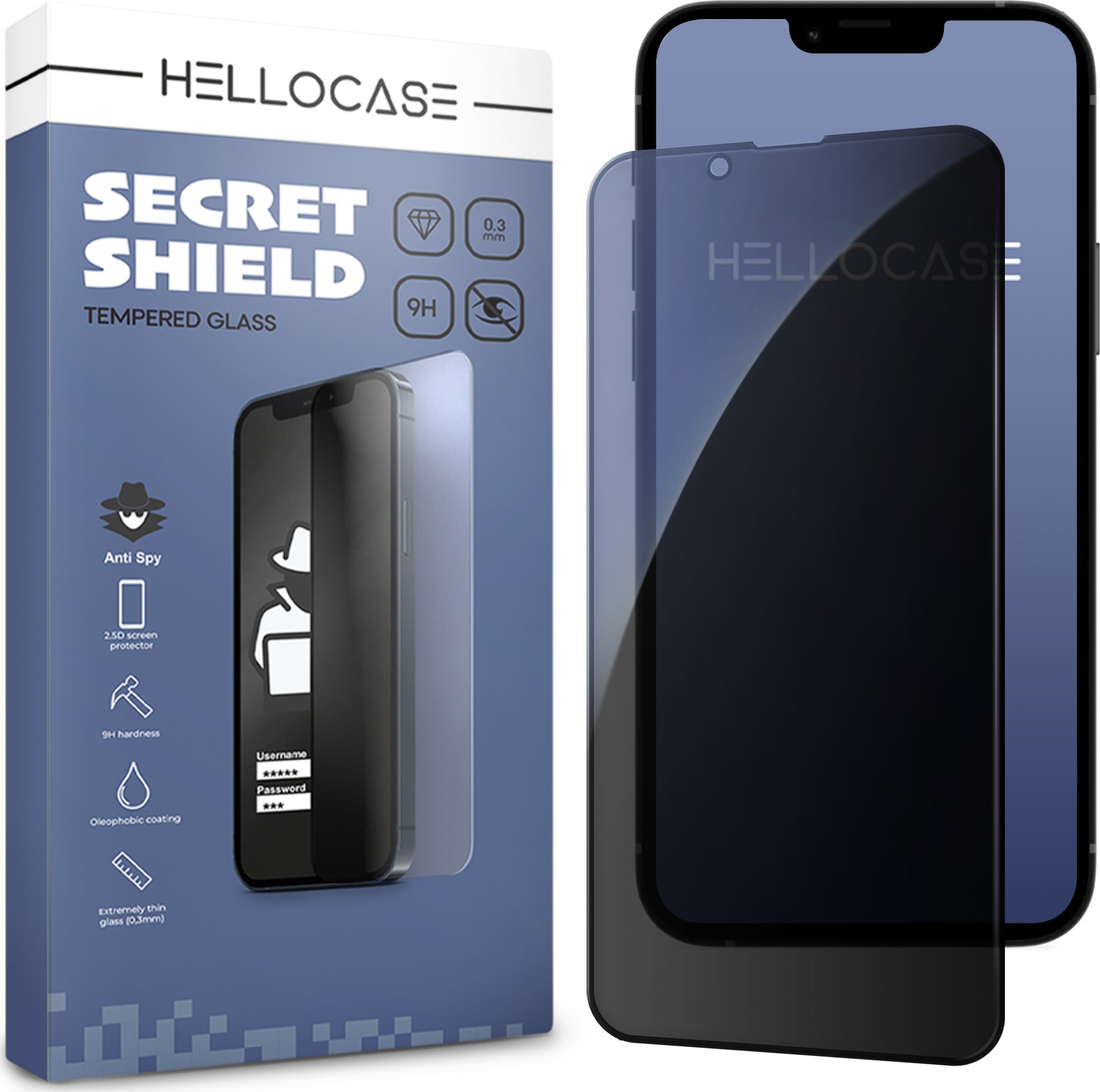 Hello Case SZKŁO NA EKRAN PRYWATYZUJĄCE DO IPHONE 13 PRO MAX ANTI-SPY SZYBKA 9H