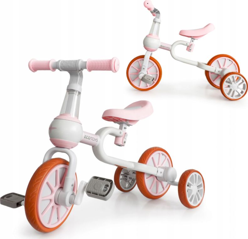 Ecotoys Rower rowerek biegowy 4w1 Pedały Kółka boczne