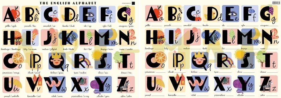Podkładka laminowana A2 The English Alphabet