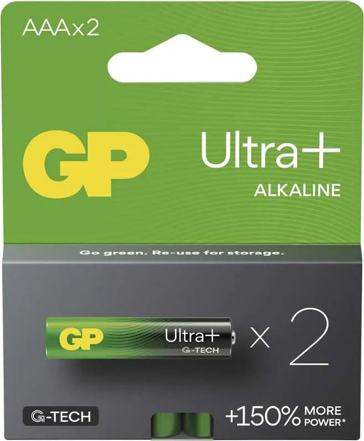 GP Bateria alkaliczna, AAA (LR03), AAA, 1.5V, , blistr, 2-pack, Ultra Plus