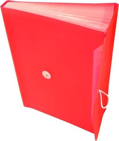 Tetis Teczka harmonijkowa PP TETIS z gumką 13 przegród A4 czerwona Tetis TARGI