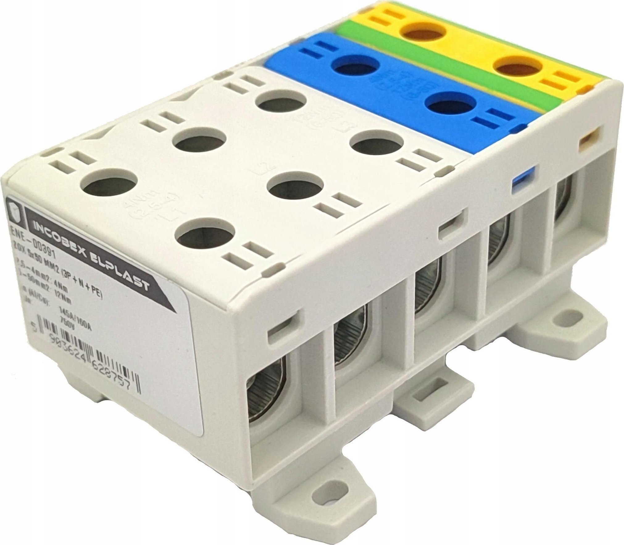 Incobex Listwa zaciskowa pięciopolowa ZGX 5x50 mm2 (3P+N+PE) ENE-00391