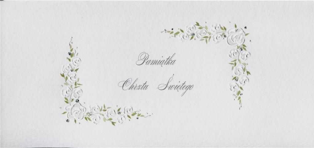 MAK Karnet Chrzest DL C15 - Białe kwiaty