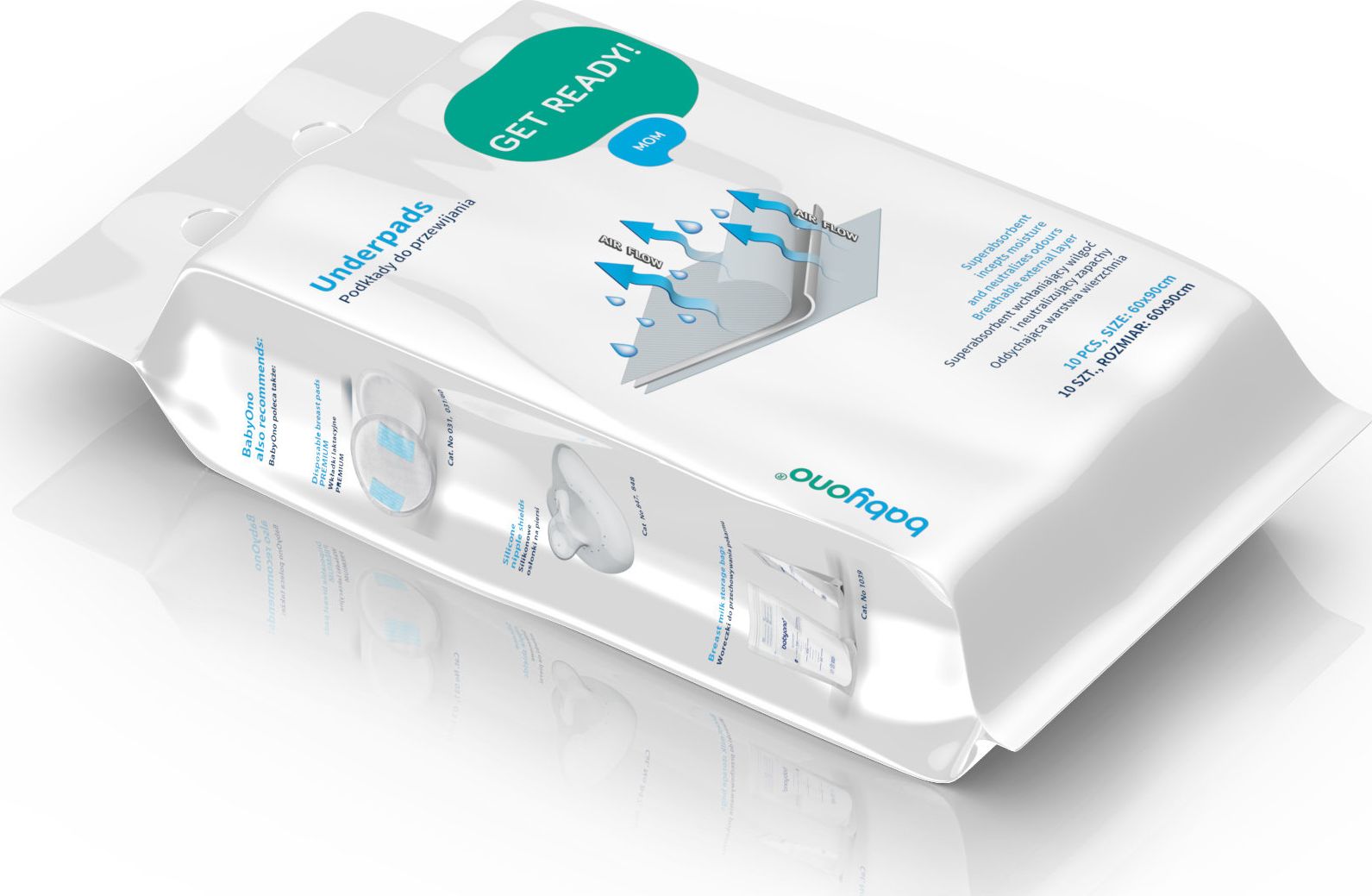 BabyOno PODKŁADY DO PRZEWIJANIA 60X90 A 10SZT - ON-1203