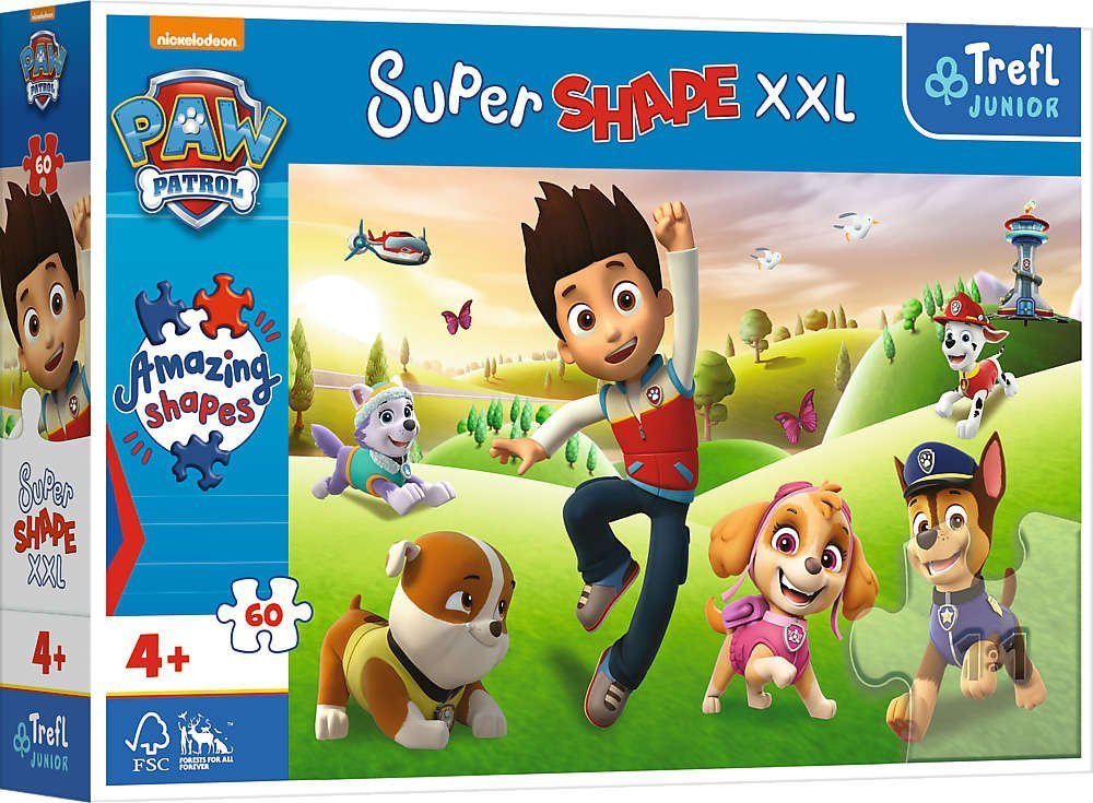Trefl Puzzle 60 elementy Super Shape XXL Uśmiechnięte pieski Psi Patrol