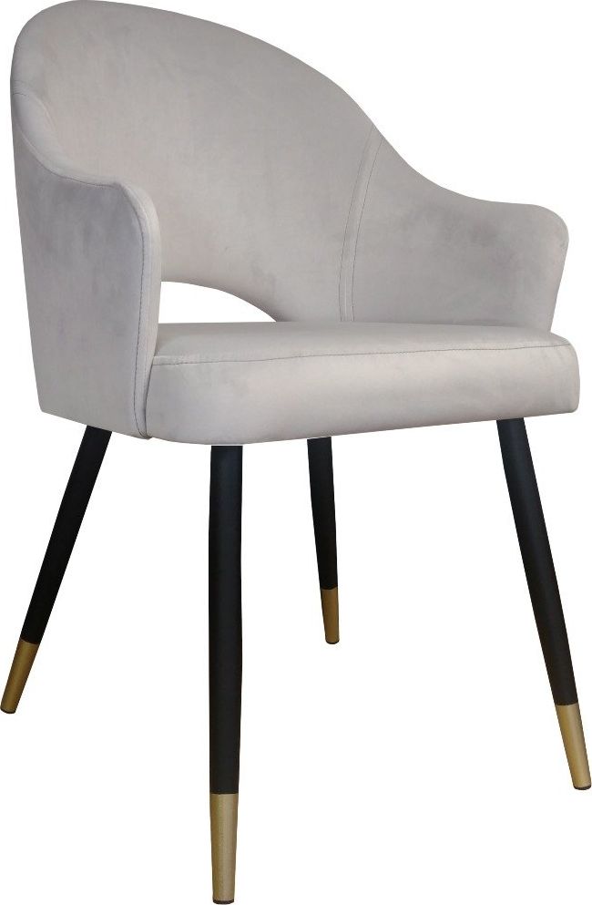 Atos Krzesło JENISEJ VELVET GOLD jasno szare