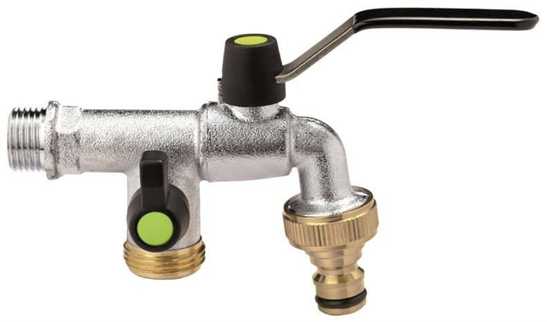 GARDEN FAUCET WITH TWO BRANCHES 1/2IN