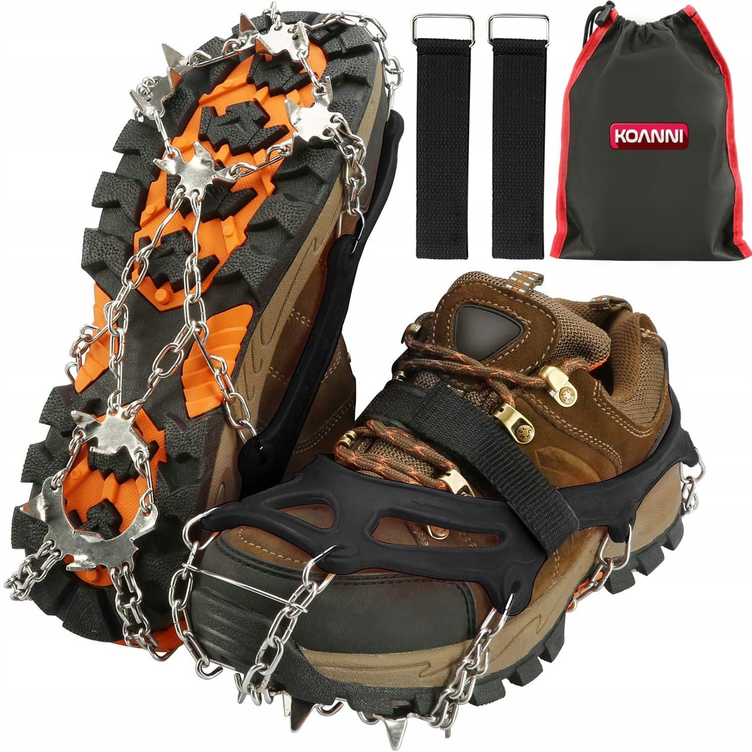 RAKI NA BUTY ŁAŃCUCHY KOLCE ANTYPOŚLIZGOWE 19 ZĘBÓW