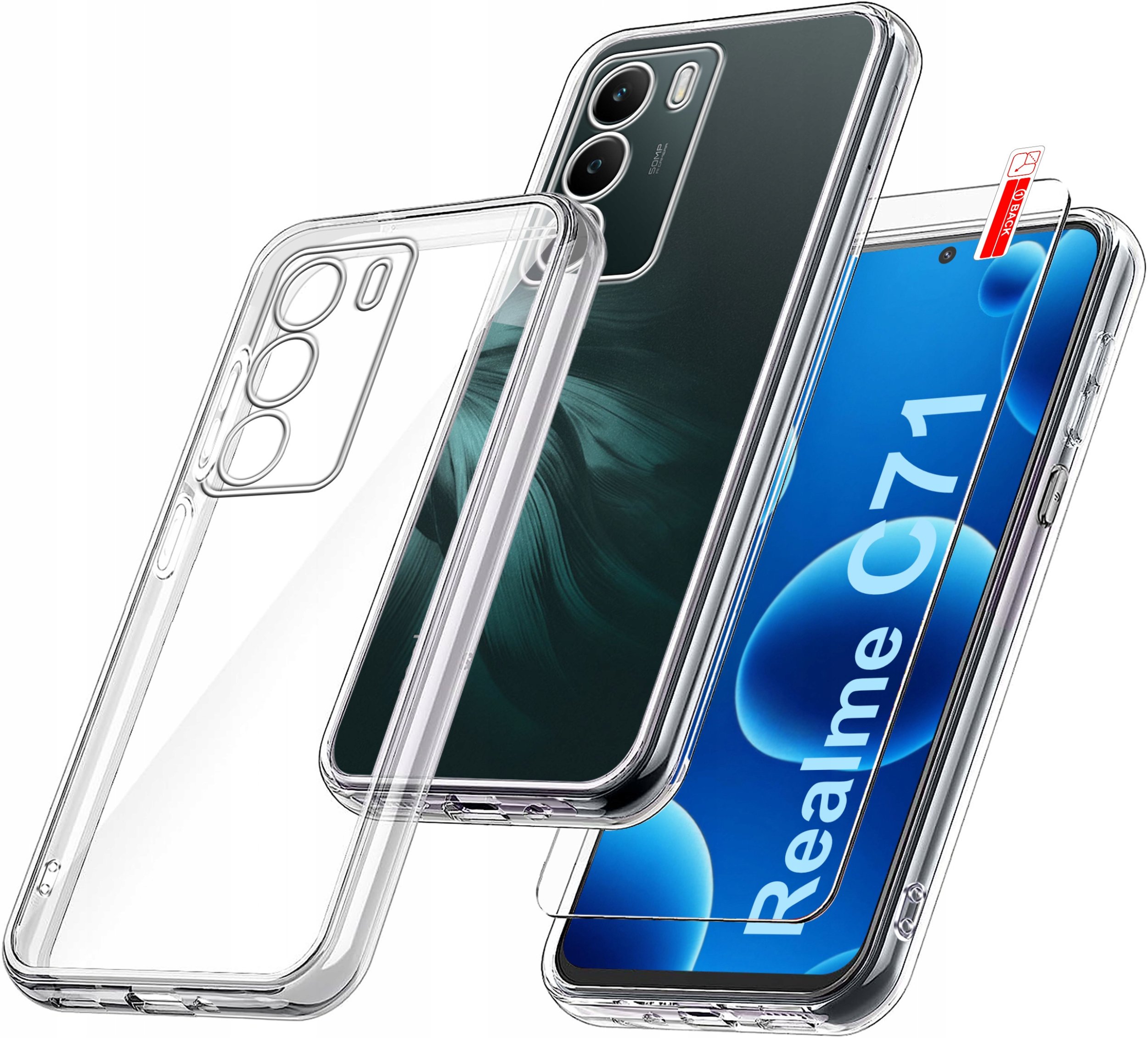 Etui do Realme C71 WZMACNIANE CLEAR CASE 2MM + Szkło 9H