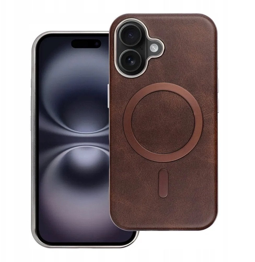 Futerał GENTLEMAN MAG COVER kompatybilny z MagSafe do IPHONE 16 PRO brązowy