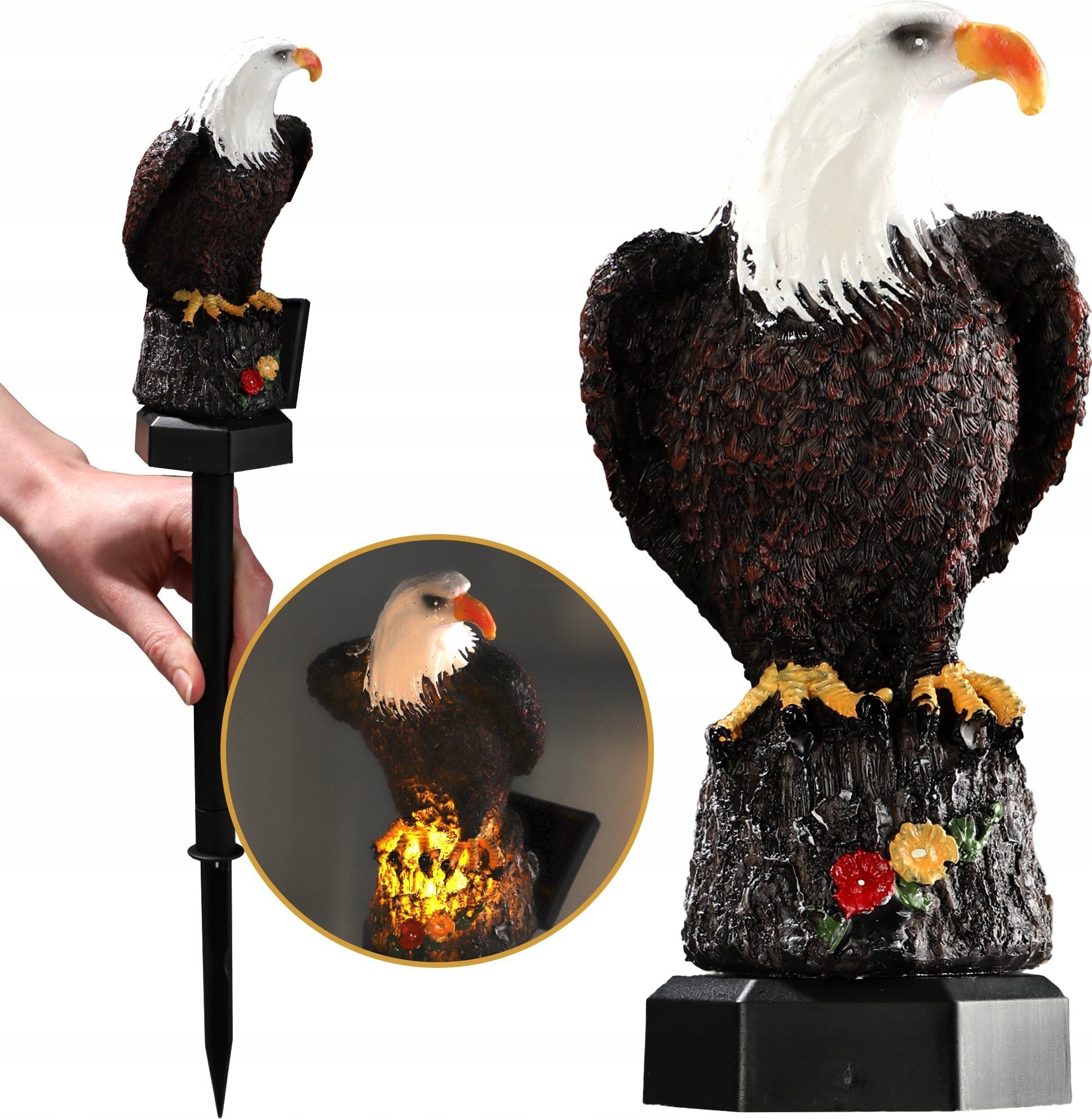 Kadax Lampa Solarna Ogrodowa Led Wbijana Ozdoba Orzeł