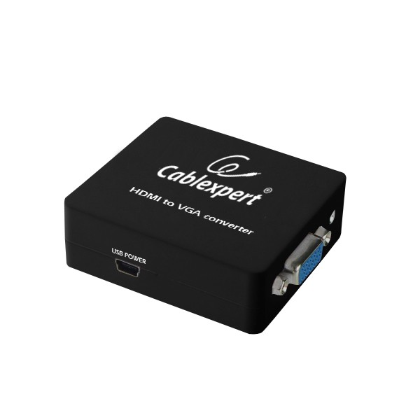 Adapter AV Gembird HDMI - D-Sub (VGA) + Jack 3.5mm czarny (DSC-HDMI-VGA-001)