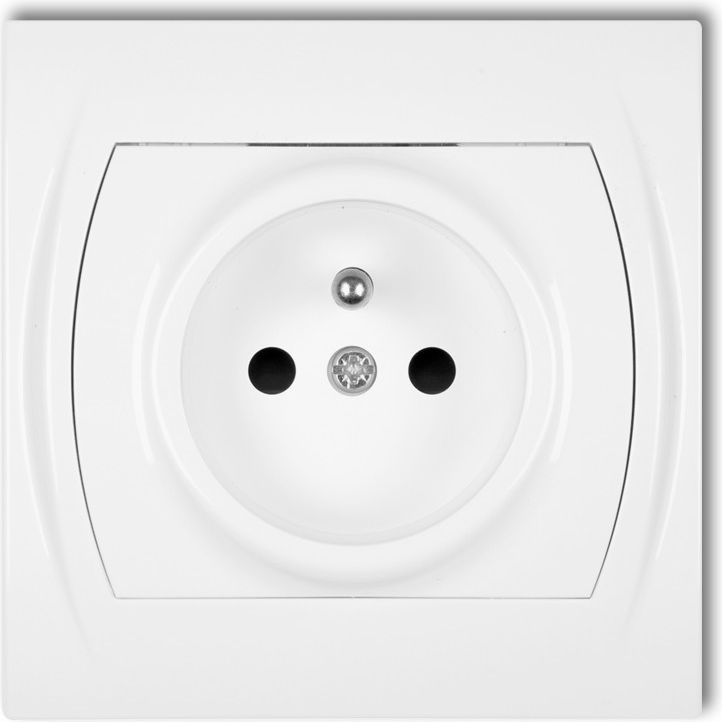 Karlik Gniazdo pojedyncze Logo z/u biały (LGP-1z)