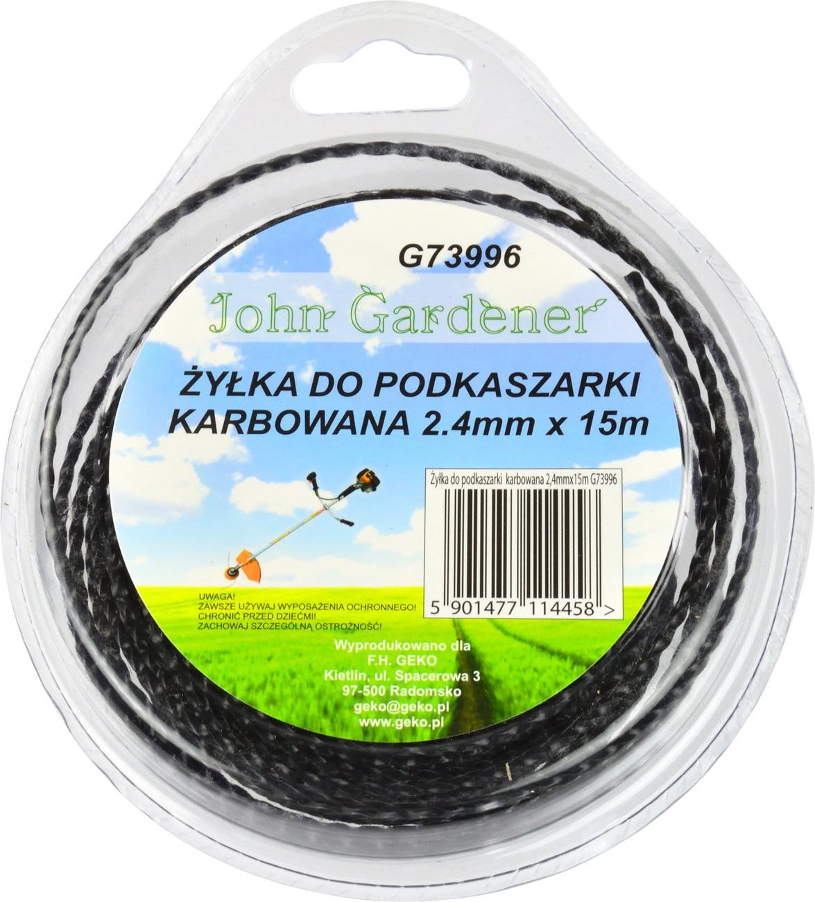 Geko Żyłka do podkaszarki karbowana 2,4mmx15m (G73996)