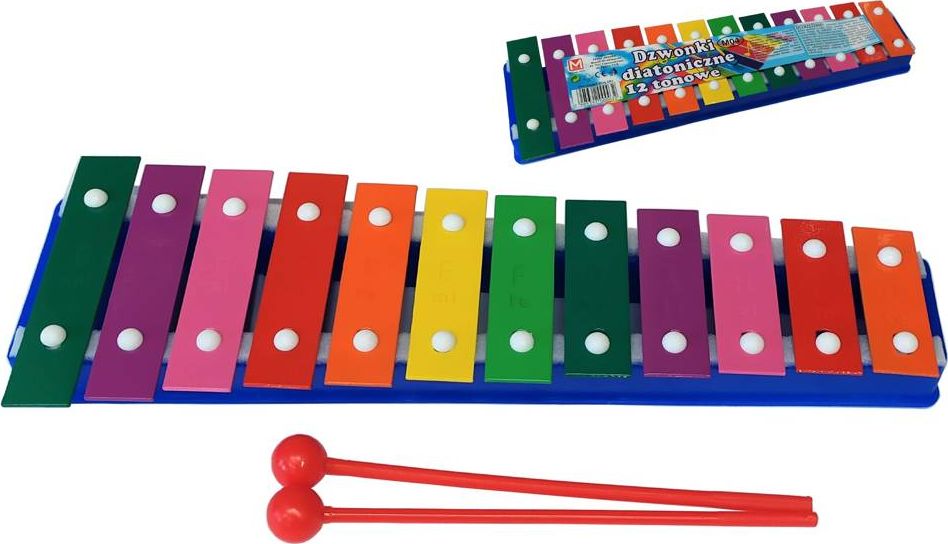 FPHU MAREK Cymbałki / Dzwonki diatoniczne 12 tonowe kolorowe M04K MAREK