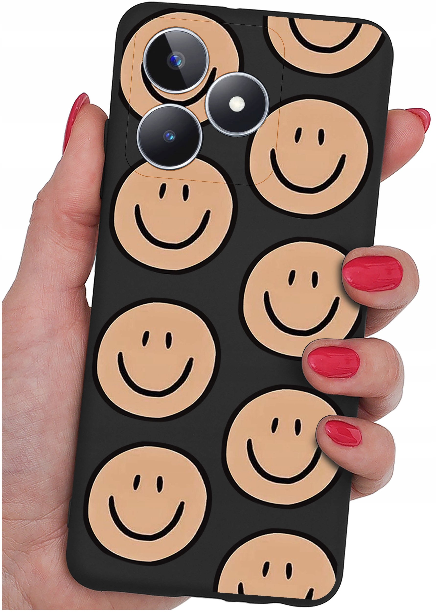 ETUI do Realme C51| C53 WZORY |SILIKONOWE MATT CASE + SZKŁO 9H