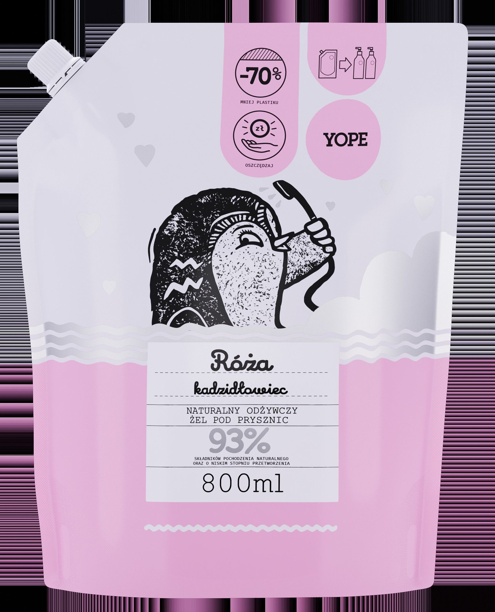 Yope Żel pod Prysznic Róża i Kadzidłowiec 800 ml