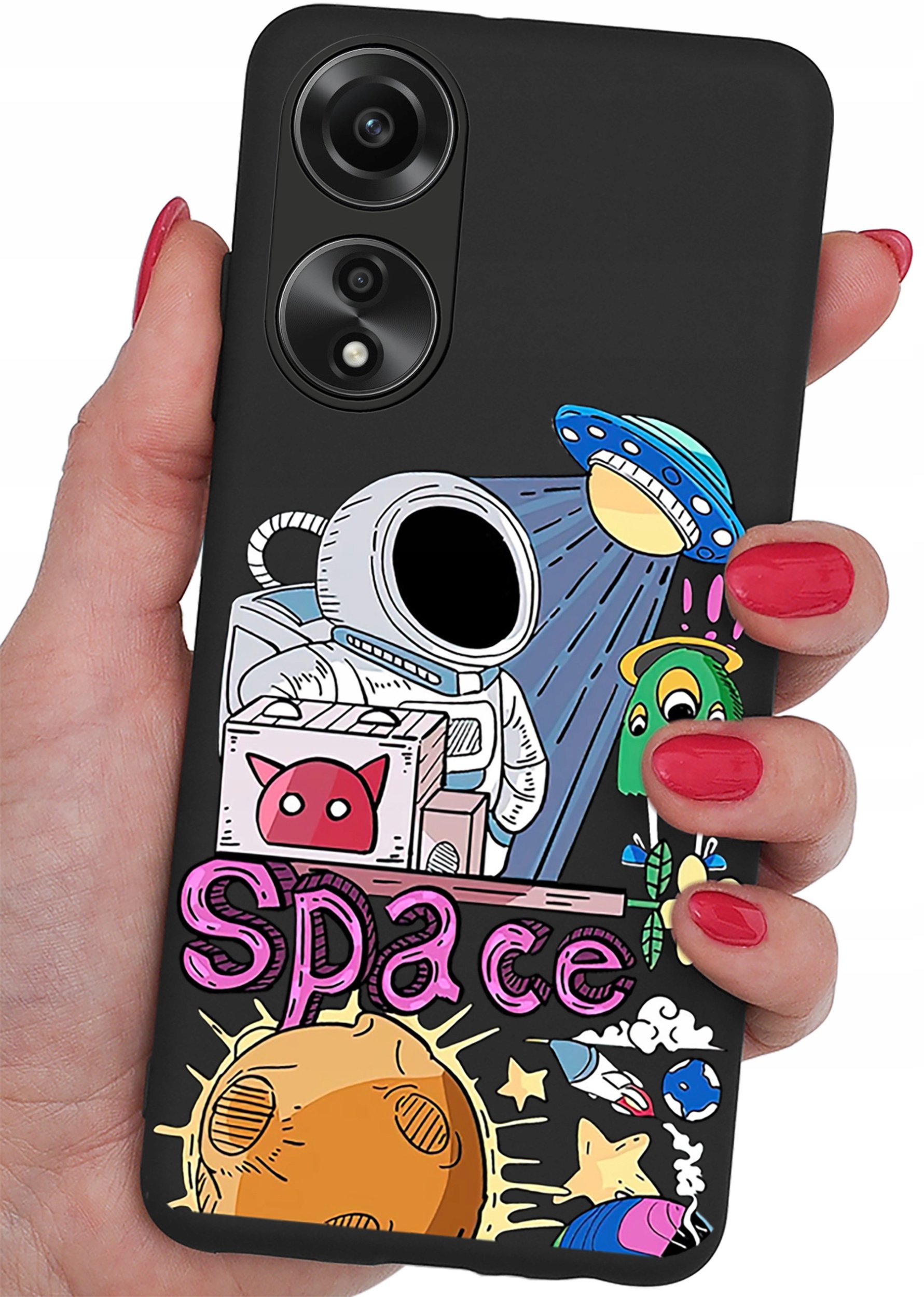 ETUI do Oppo A78 4G CASE WZORY SOFT MATT PLECKI + SZKŁO 9H