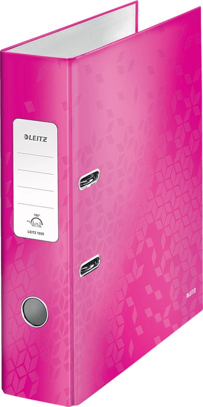 Segregator Leitz 180° Wow dźwigniowy A4 80mm różowy (10K302W)