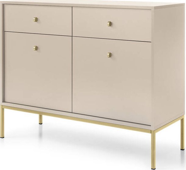 Ravio Stylowa komoda Bari KSZ104 w kolorze beżowym i ze złotymi nóżkami