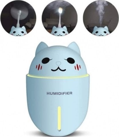 Dyfuzor zapachowy M DYFUZOR ZAPACHOWY - NAWILŻACZ ULTRADZWIĘKOWY KITTY 4W1 LED NIEBIESKI