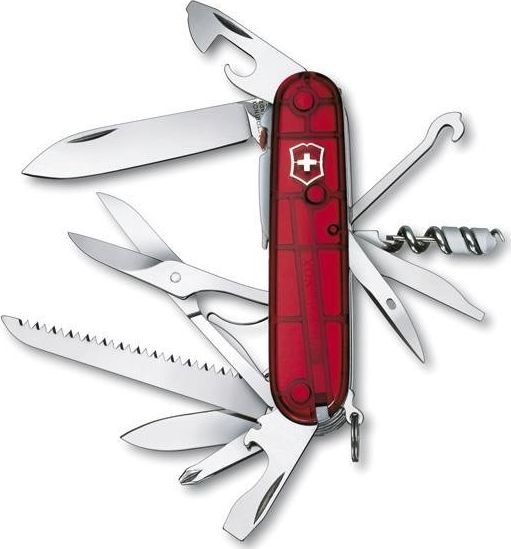 Victorinox Victorinox Scyzoryk Huntsman Lite, transparentny czerwony, Celidor, 91mm