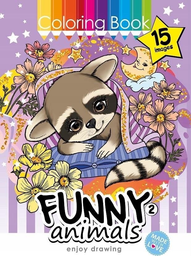 Kolorowanka A4 15 obrazków Zabawne zwierzaki 2