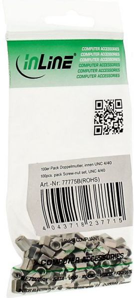 InLine Zestaw nakrętek UNC 4/40, 100 szt. (77775B)