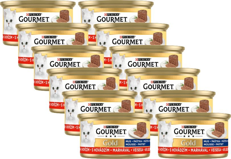 Purina Purina Gourmet Gold mus z wołowiną 12x85g