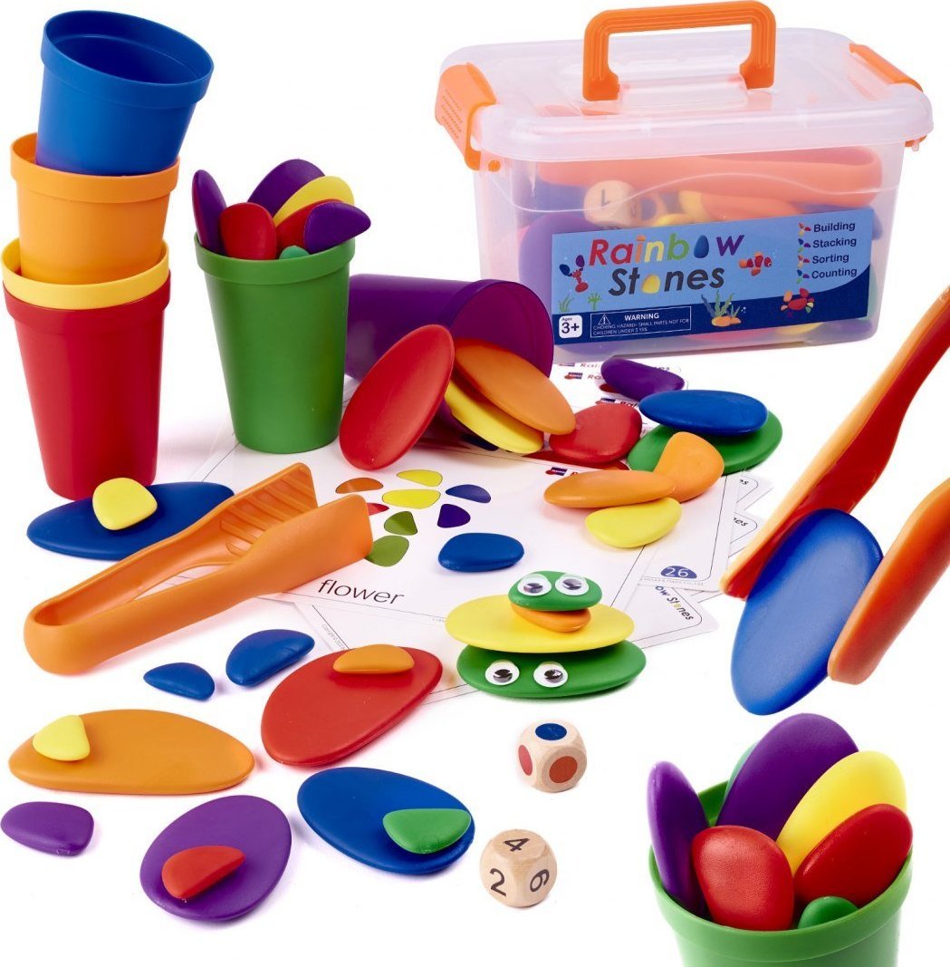 Kontext Kamyki kreatywne kolorowe układanka montessori