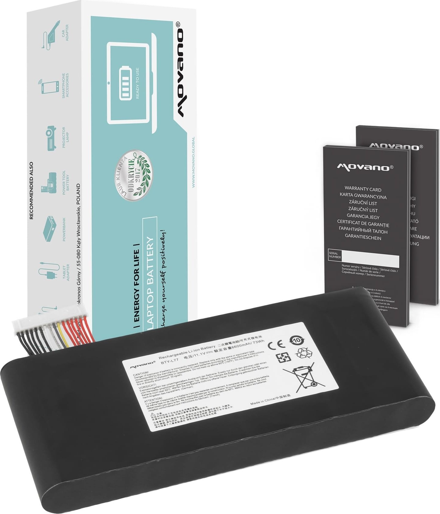 Bateria Movano do MSI Leopard GP65, GT72, GT76, WT72