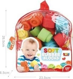 Klocki miękkie w plecaku 23szt