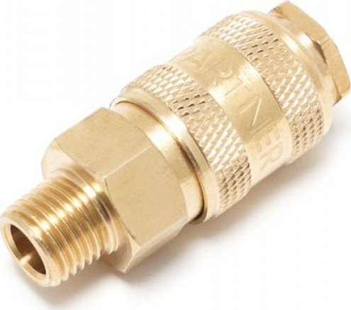 Partner Szybkozłączka pneumatyczna z zaworem z gwintem zewnętrznym 1/4" (mosiądz)