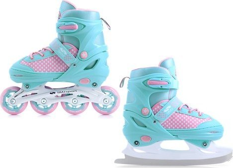 Rolki Smj 2w1 łyżwy + rolki regulowane SMJ roz. 30-33