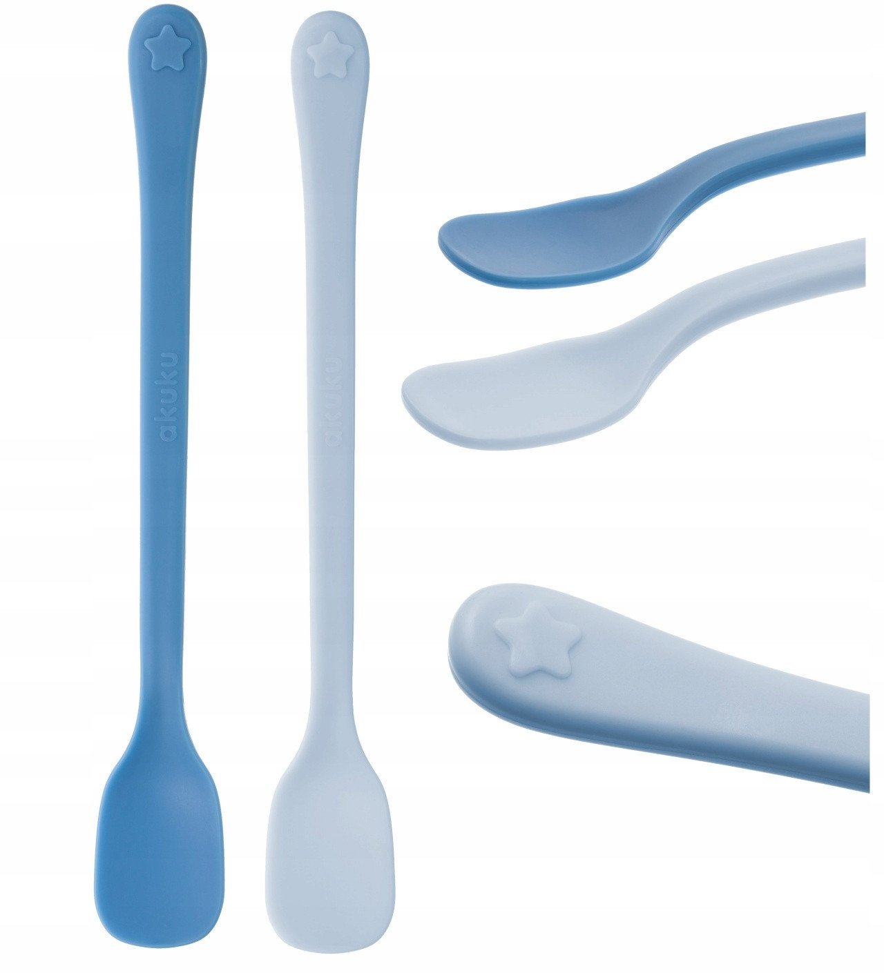 A0691 ZESTAW ŁYŻECZEK PŁASKICH 2SZT NIEBIESKIE