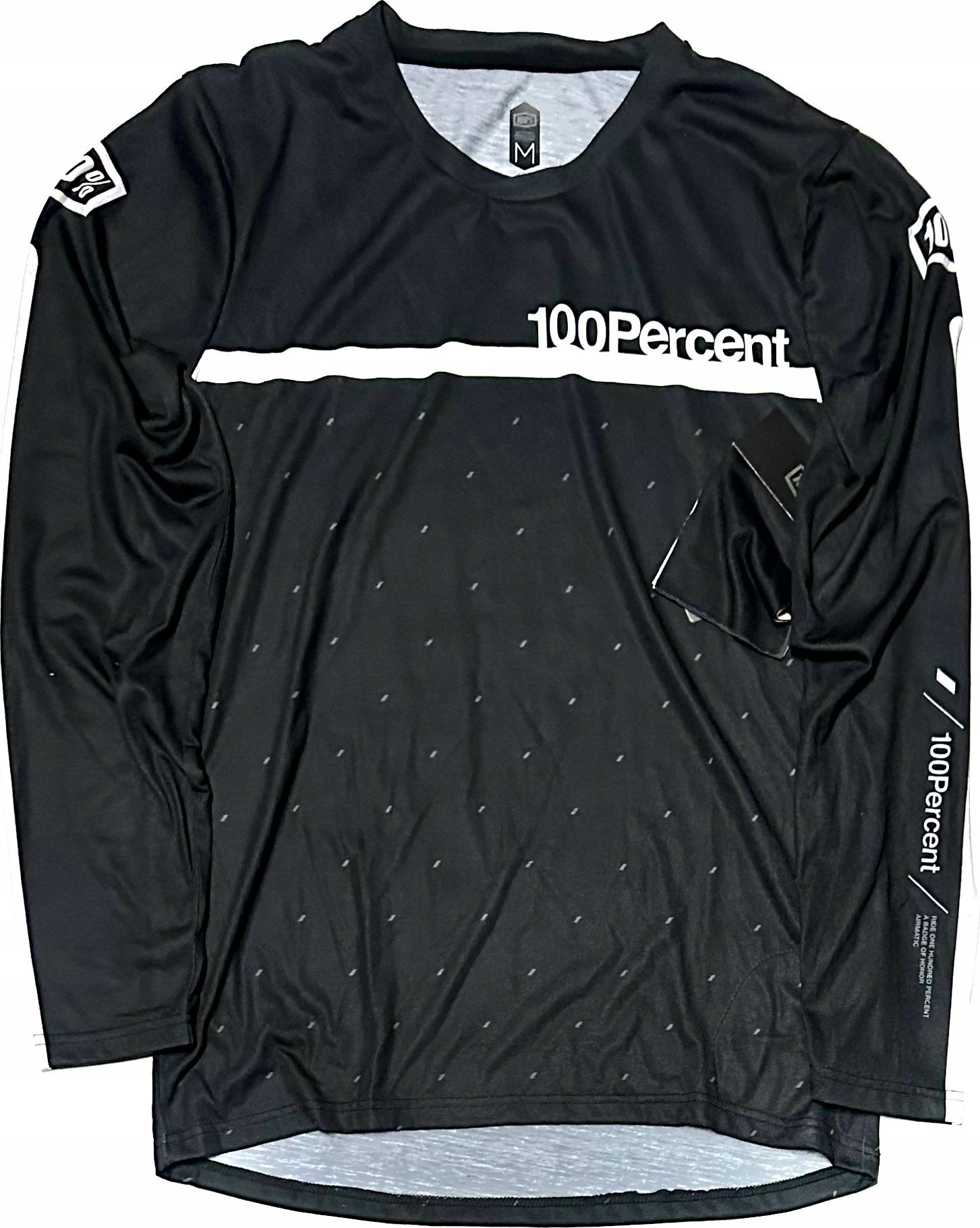 100% Koszulka męska 100% AIRMATIC Jersey długi rękaw Black/White roz. M (NEW 2023)