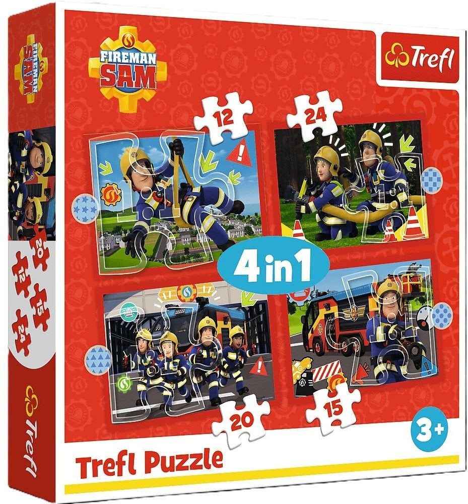 PUZZLE 4W1 TREFL PRZYGODY STRAZAKA SAMA PUD8
