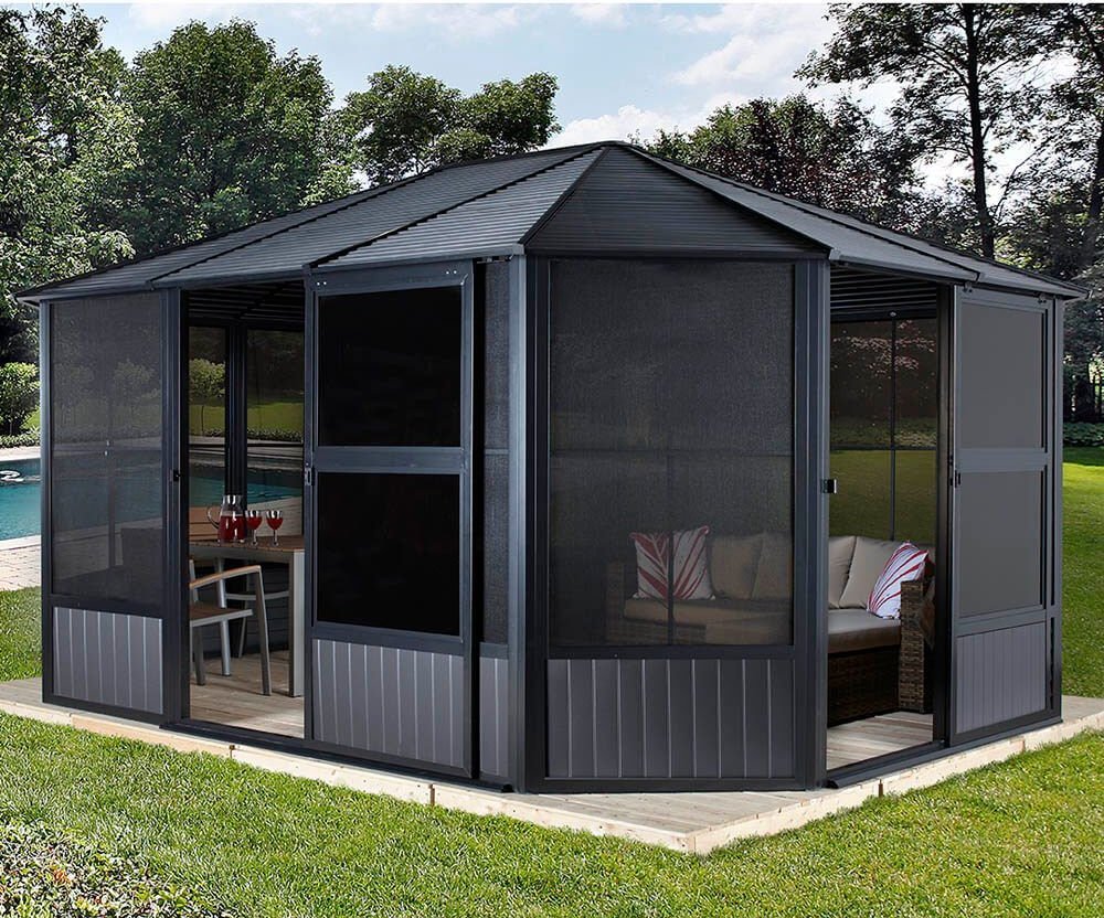 SOJAG Sojag Pawilon aluminiowy Charleston Ogród zimowy 1212 antracyt 384x384x281cm