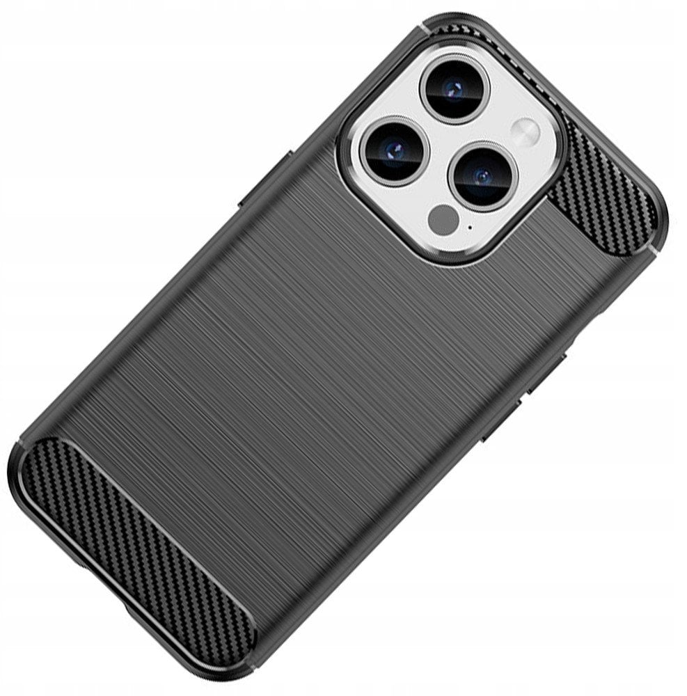 Elastyczne etui wzór karbon do iPhone 15 Pro Carbon Case - czarne