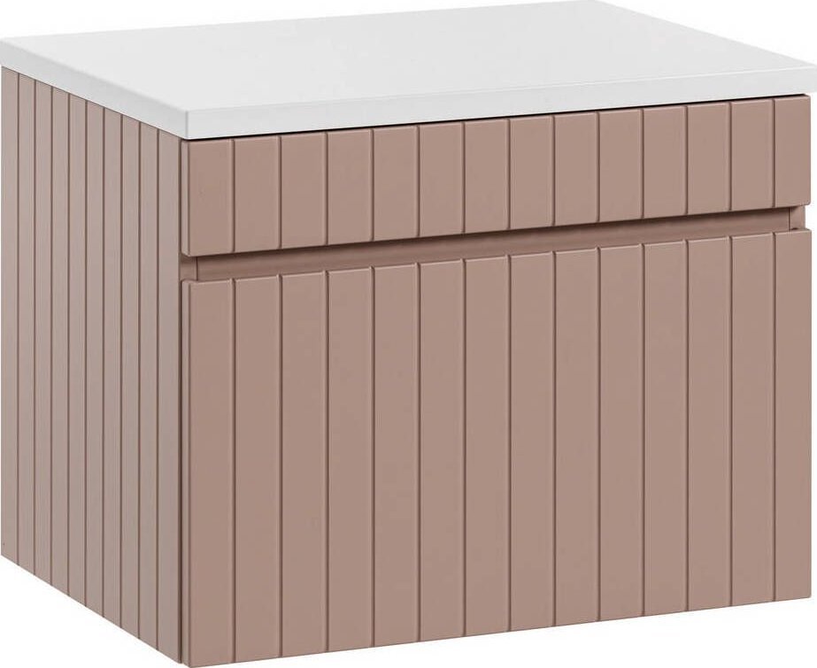 Comad Szafka pod umywalkę z blatem, Iconic, 60x46x46 cm, różowy, mat