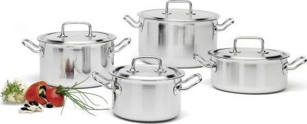 Hurtel Zestaw garnków, 4 el, stal nierdzewna 18/0 BRIGADE PREMIUM / Spring