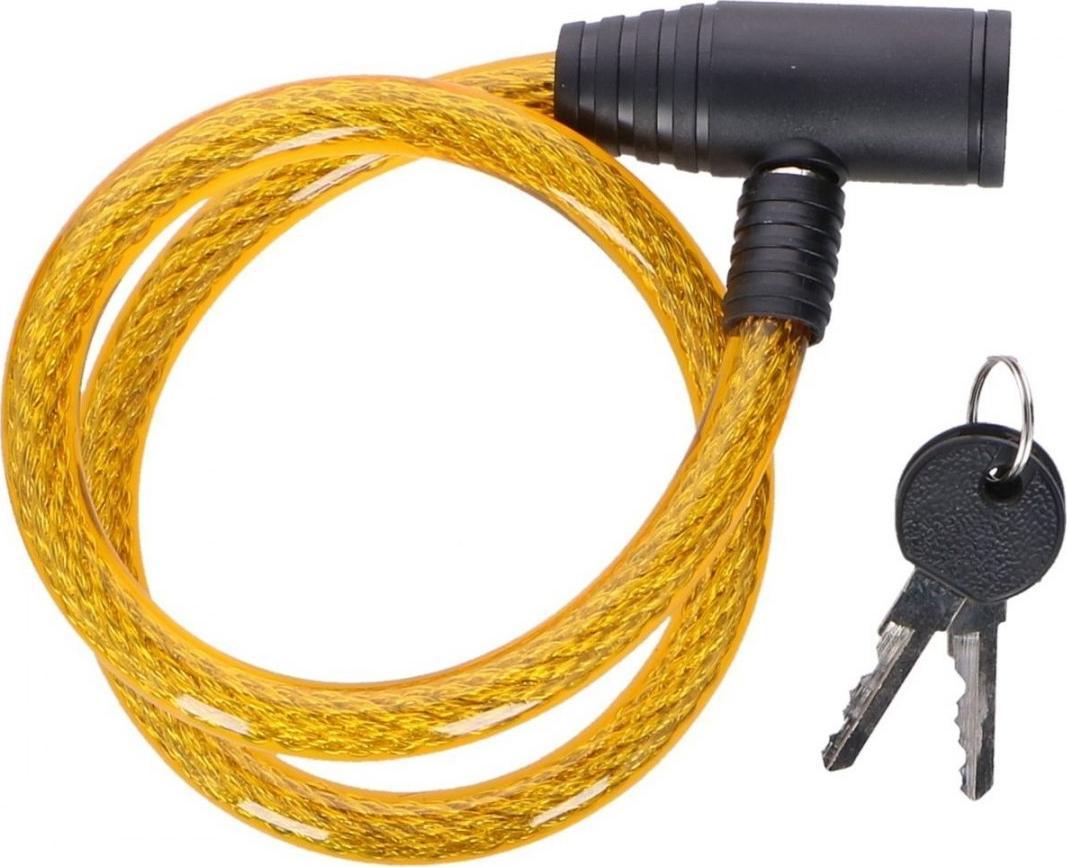 Dunlop Zapięcie Rowerowe Dunlop spiralne na Klucz 1,2x65cm - Żółty